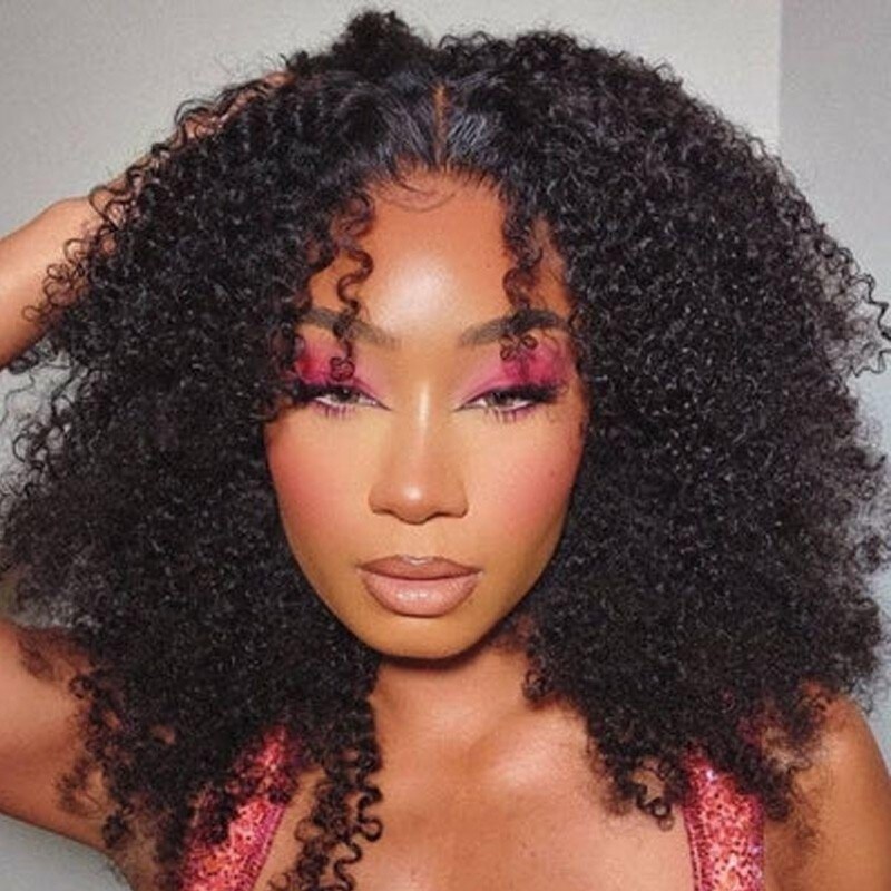 Nadula 50% Off Glueless V Part Kinky Curly Wig Upgrade U Part Human Hair Coily Wig Beginner Friendly Wear and Go 