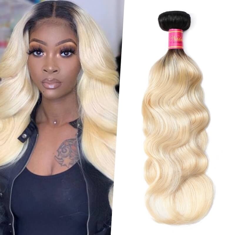 Nadula Hair Body Wave Ombre Hair 1 Bundle 2 Tone Color Human Hair Extensions 