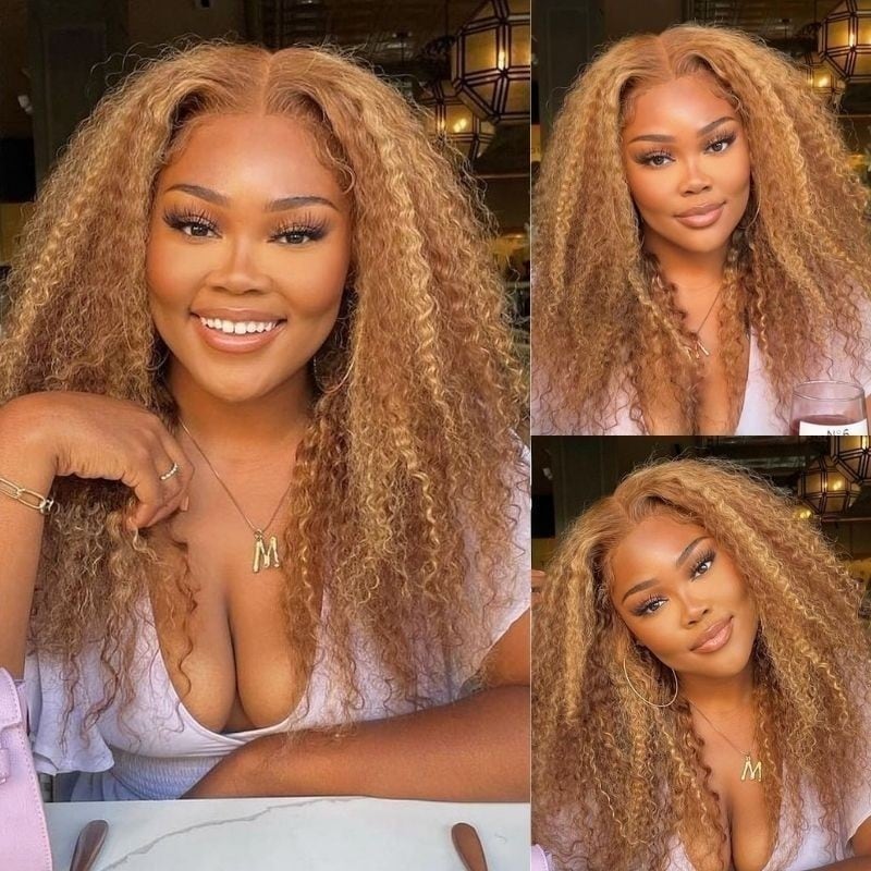 Nadula Lace Frontal Honey Blonde Highlight Wig Pre Plucked Wigs Natural-looking Hairline