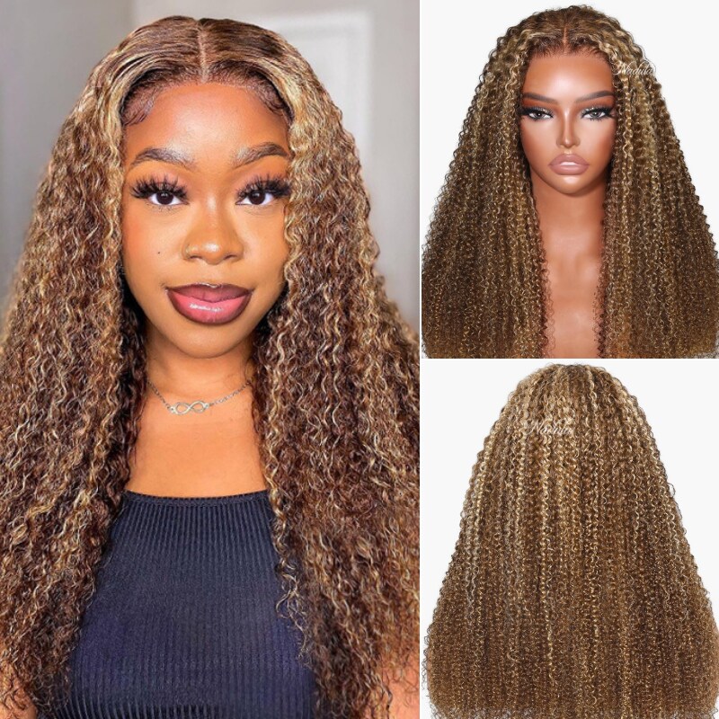 Nadula 13x4 Inch Blonde Highlight Color Kinky Curly 4C Must-Have Style Wigs