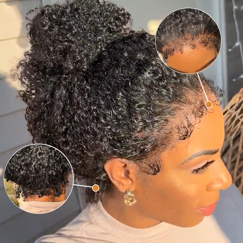 Nadula Natural Lace Frontal Wigs Jerry Curly Wig with Normal Edges or Curly Edges for Your Choice High Density 13x4 Virgin Human Hair Wigs