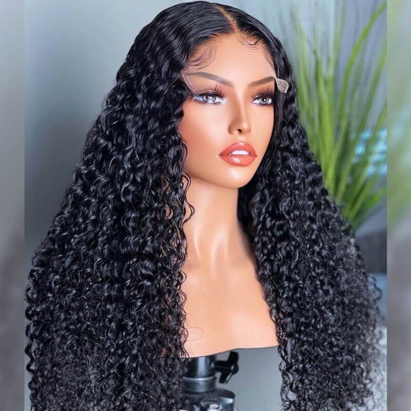 Nadula 16 Inch 4x4 Lace Closure Natural Look Affordable Jerry Curly Wigs With Baby Hair Special For Buy One Get One Free Wig