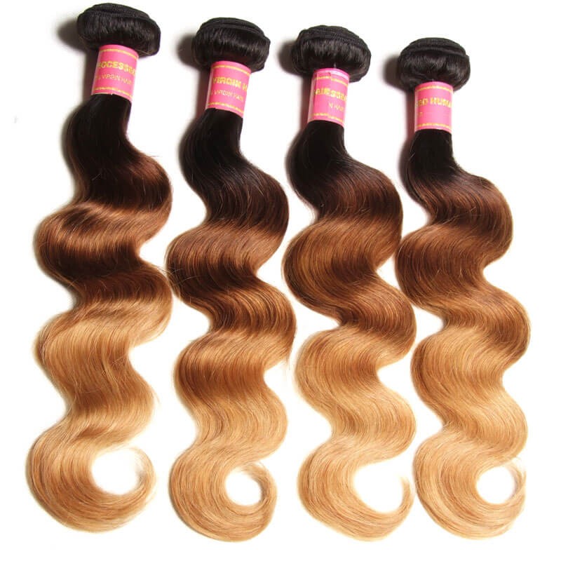 Nadula Ombre Hair Weave Body Wave 4 Bundles 3 Tone Color Ombre
