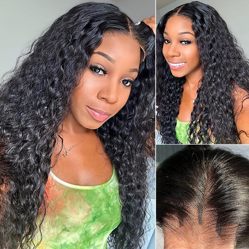 Nadula 6x4.5 Pre-cut Lace Closure Wigs Water Wave Wear and Go Wig With Bleach Knots 