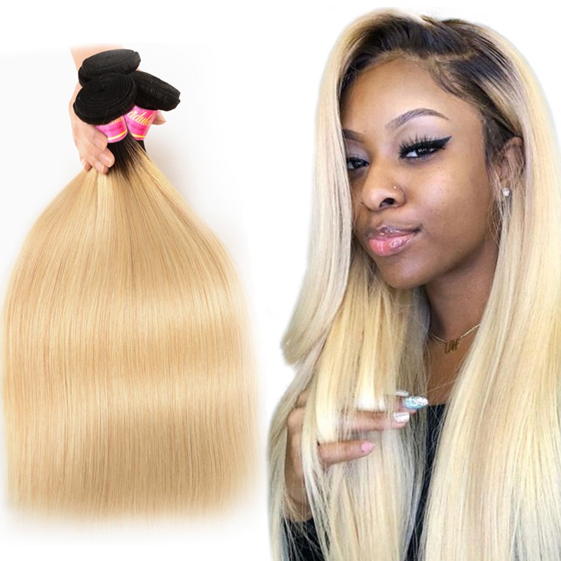 Nadula Cheap Ombre Straight Hair Weave 3 Bundles 3 Tone Color