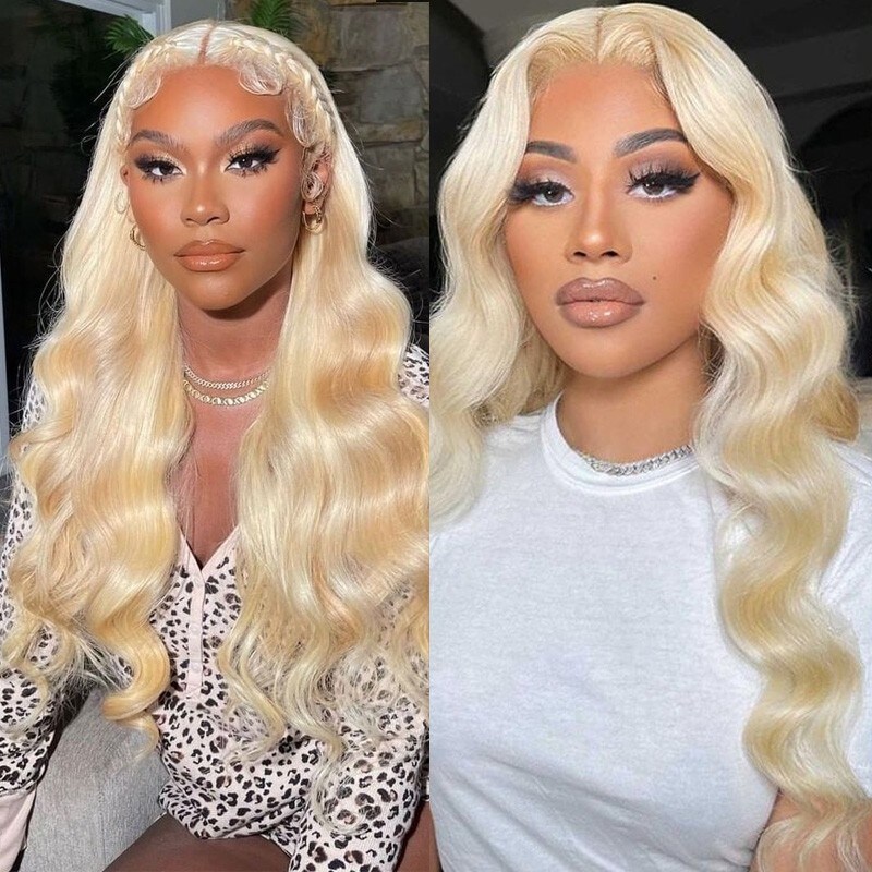 Nadula Remy Transparent Lace Front Wig 100% Human Hair Wigs 613 Blonde 150% Density Body Wave Wigs