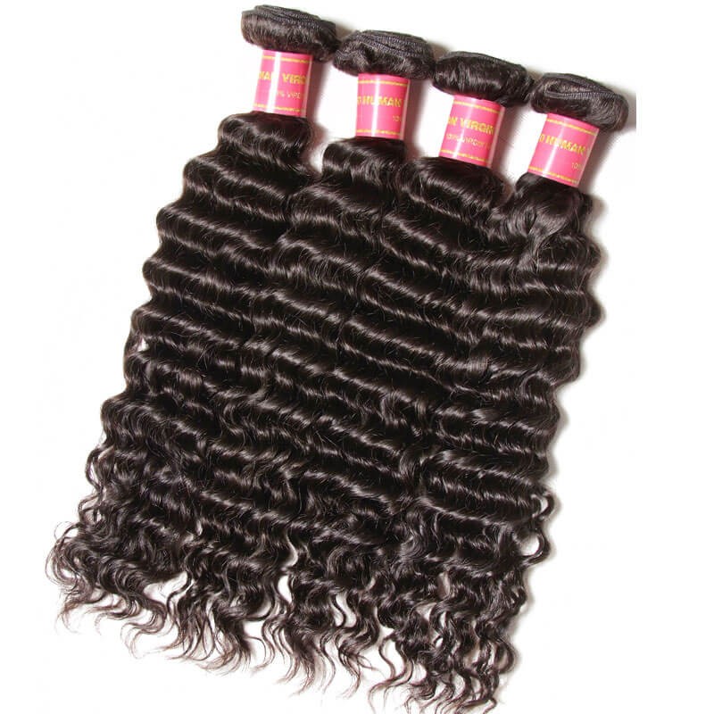 Nadula Soft Virgin Indian Hair 4 Bundles Deep Wave Thick Indian