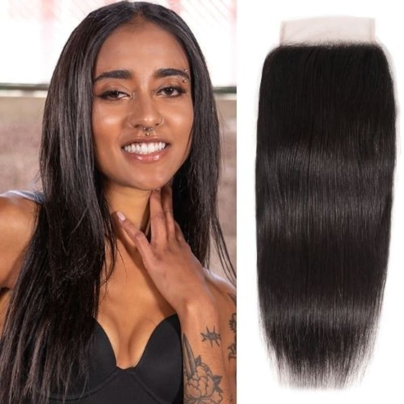 Nadula Transparent 4*4 Lace Closure Straight Free Part 100% Virgin Human Hair High Quality