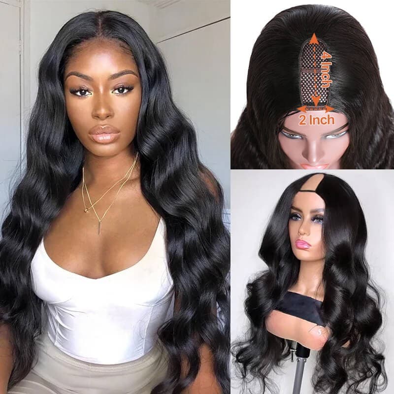 Nadula 16 Inch Body Wave U Part Hair Wig Affordable Wigs For Women Special For Buy One Get One Free Wig