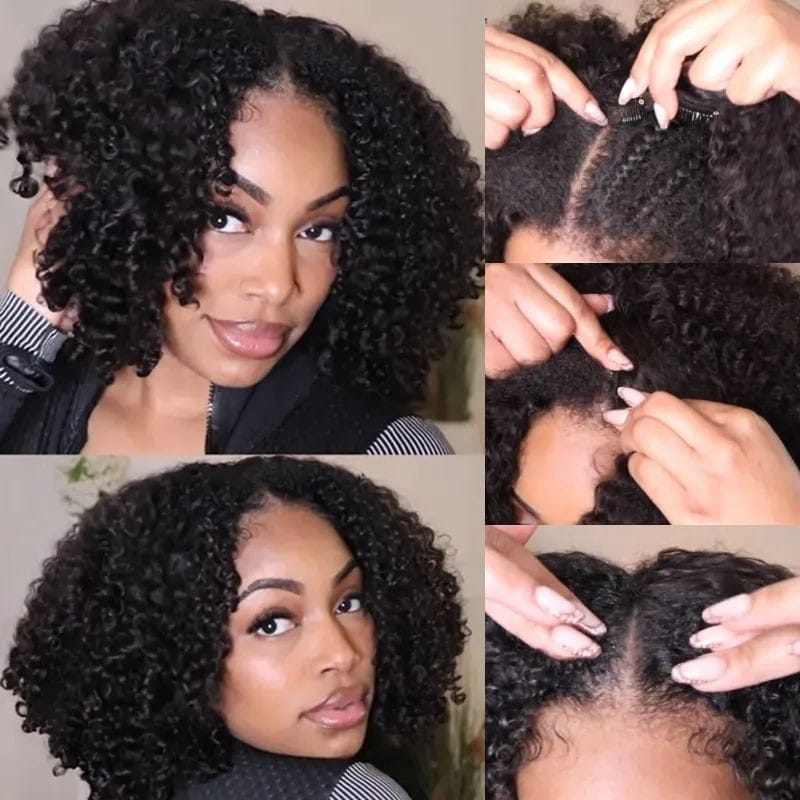 $9.99 Limited Stock | Nadula Flash Deal Kinky Curly U Part Side Part and Yaki V Part Glueless Wig