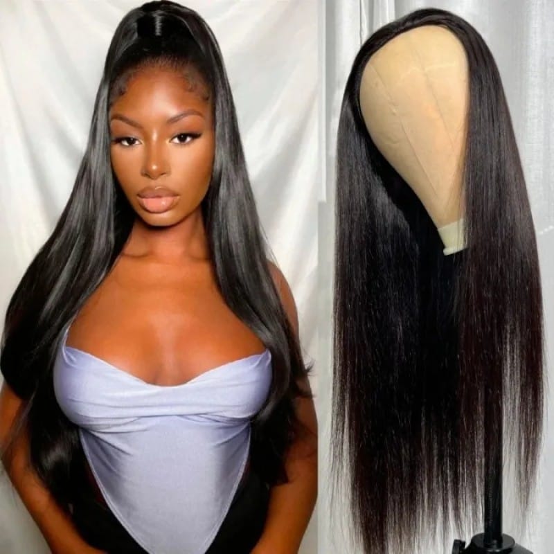 Nadula Flash Sale Straight Half Wig Glueless Human Hair Wigs Can be Weared as Ponytail Beginner Friendly