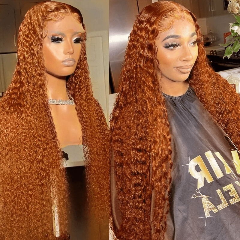 BOGO | Nadula Ginger Curly Wigs Affordable T Part Pre Plucked Human Hair Wigs 