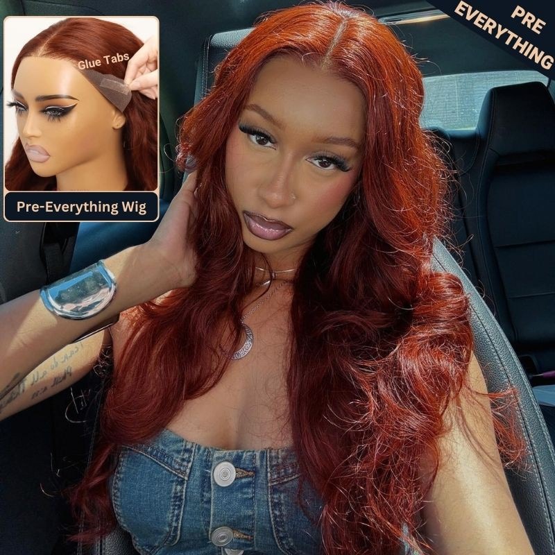 Pre Everything Wig 2.0™| Nadula 13x4 Lace Front Reddish Brown Body Wave Real Ear to Ear Lace Put on and Go Color Wig