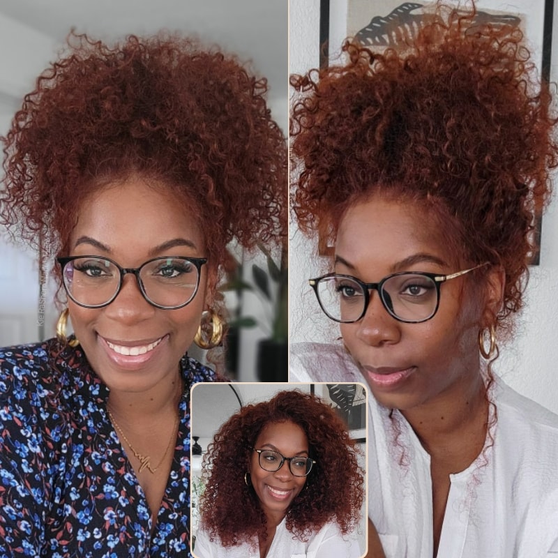 Kie's Same | Nadula Pre Everything Wig 2.0™ Reddish Brown 13x4 Transparent Lace Front Jerry Curly Put on and Go Glueless Wig