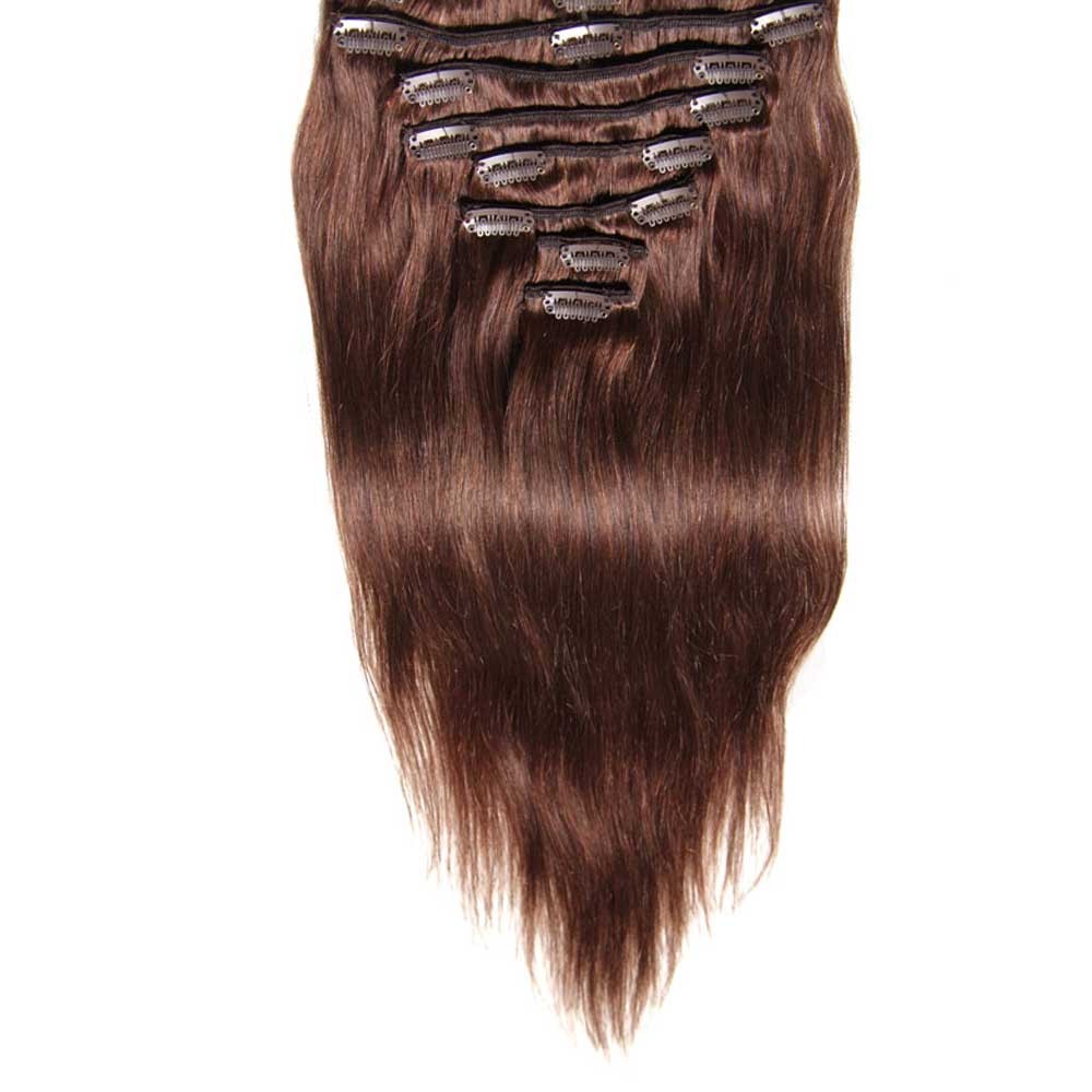 Nadula Straight Clip In Indian Virgin Human Hair Extensions