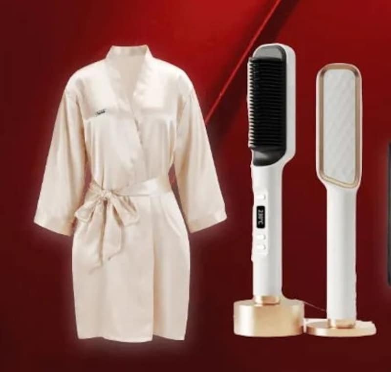 Nadula Free Gifts Electric Straightening Comb or Silk Nightgown Robe For Top Selling Wigs