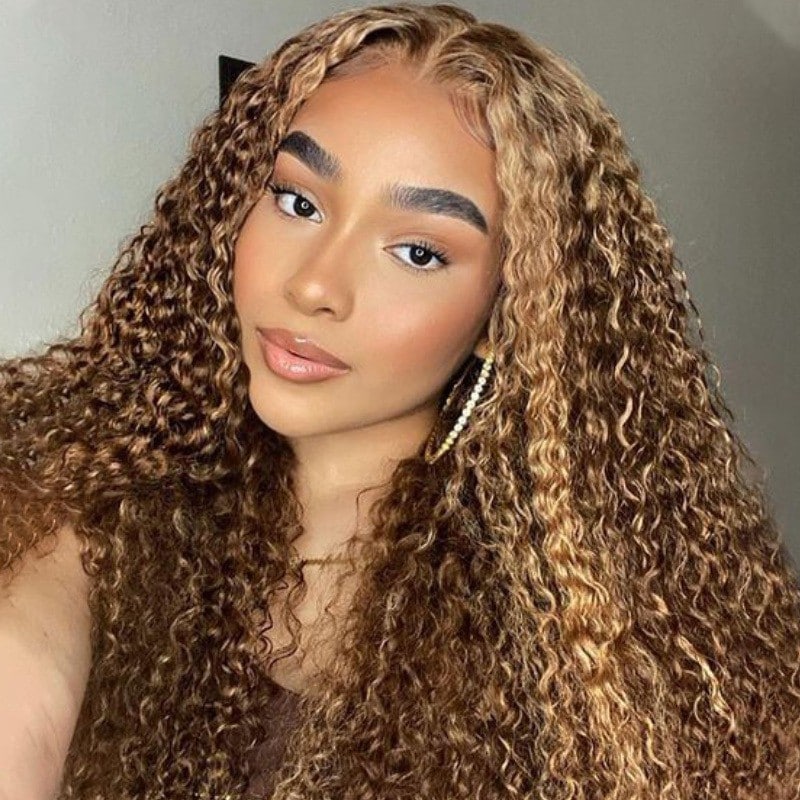 Nadula 7x5 Byebye Knots 2.0 ™ Honey Blonde Water Wave Highlight Piano Brown Put And Go Lace Wig