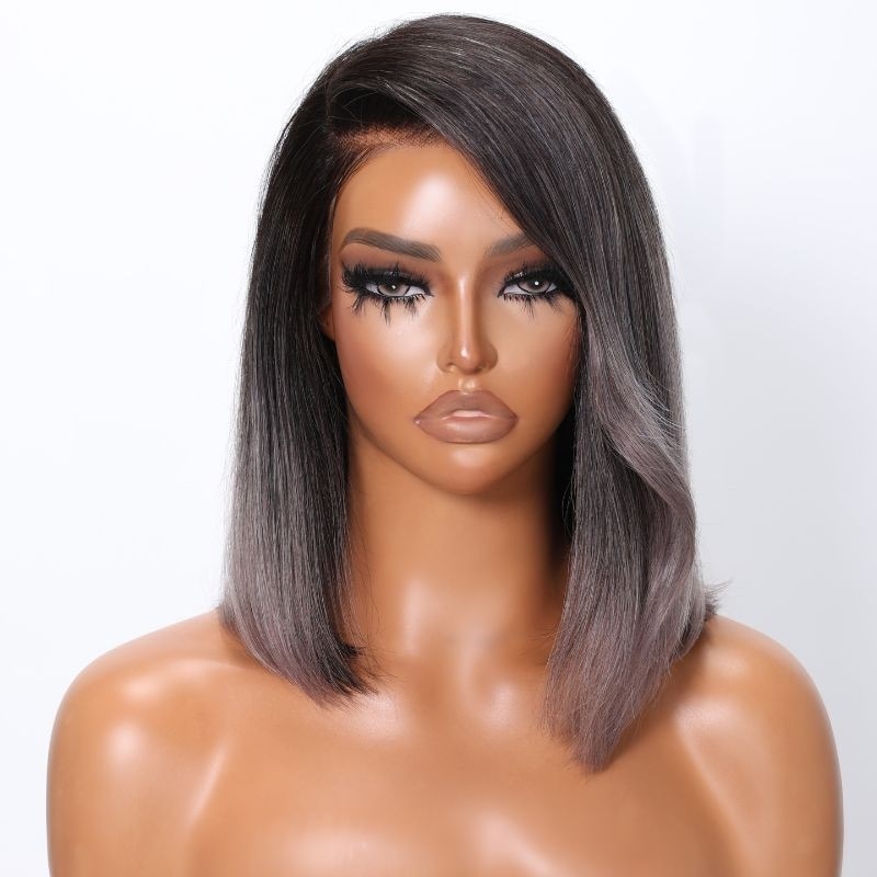Nadula Ombre Brown Straight Bob 13x4 Lace Front 180% Density Wig