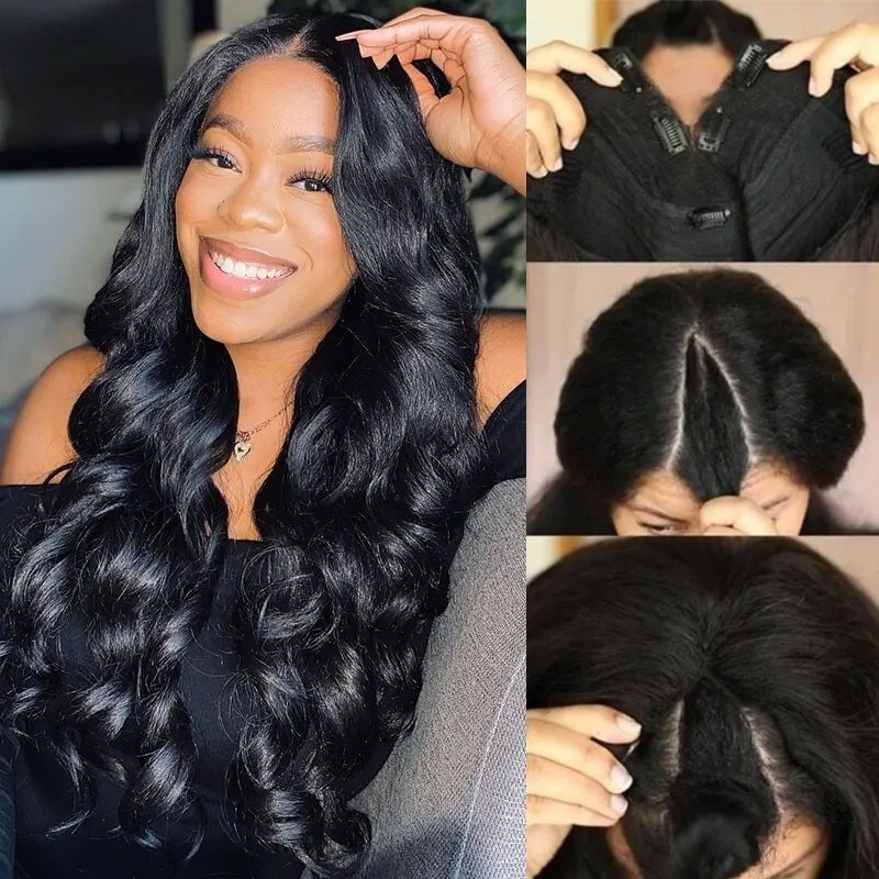 Nadula Air Wig Beginner Friendly Body Wave V Part Wig No Leave Out Upgrade U Part Human Hair Wigs For Sale