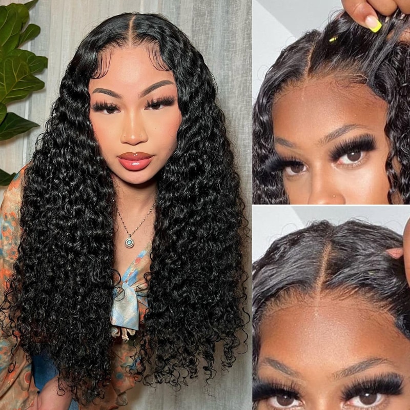 Nadula 16 Inch Pre-cut Lace Closure Wigs Water Wave Wear and Go Wig Special For Buy One Get One Free Wig