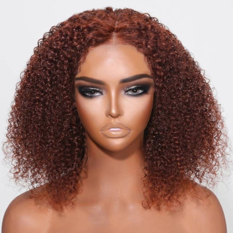 Nadula Wear Go 6x4.5 Glueless Lace Bouncy Kinky Curly Reddish Brown Air Wig