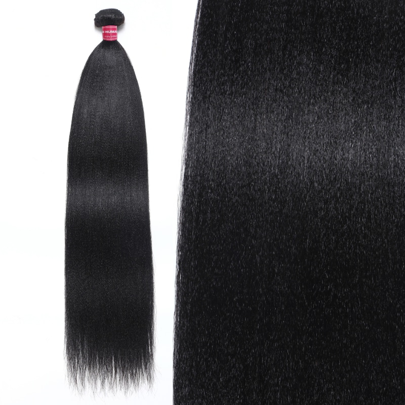 Nadula Virgin Hair Yaki Straight Light Kinky Style Hair Weave 1 Bundle 8-26 Inch Free Fast Shipping