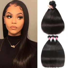 Nadula Affordable Best Virgin Brazilian Hair Weave 3 Bundles Straight Real Brazilian Human Hair Extensions