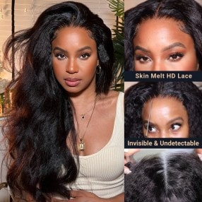 Nadula Clearance Sale 5x5 HD Lace 180% Density Kinky Straight Lace Closure Glueless Wig Natural Looking
