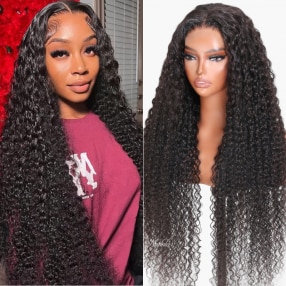 Nadula Clearance Sale 5x5 HD Glueless Crystal Lace Pre Plucked Curly Wigs Invisible Lace Melted Match All Skin Color