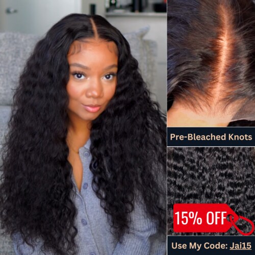 Nadula Bye Bye Knots Wig | 7x5 Invisible Knots Water Wave Put On and Go Glueless Lace Wig Natural Hairline