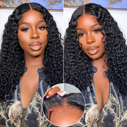 Nadula Pre-Cut 6x4.5 Lace Closure Wig Wear and Go Jerry Curly Glueless Lace Wig with Breathable Cap Beginner Wig