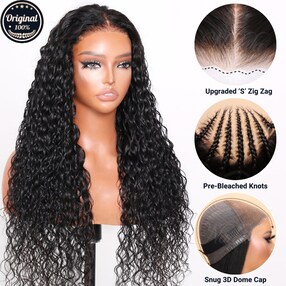 Nadula Bye Bye Knots Wig | 6x4.5 And 7x5 Invisible Knots Water Wave Glueless Lace Wig Natural Hairline