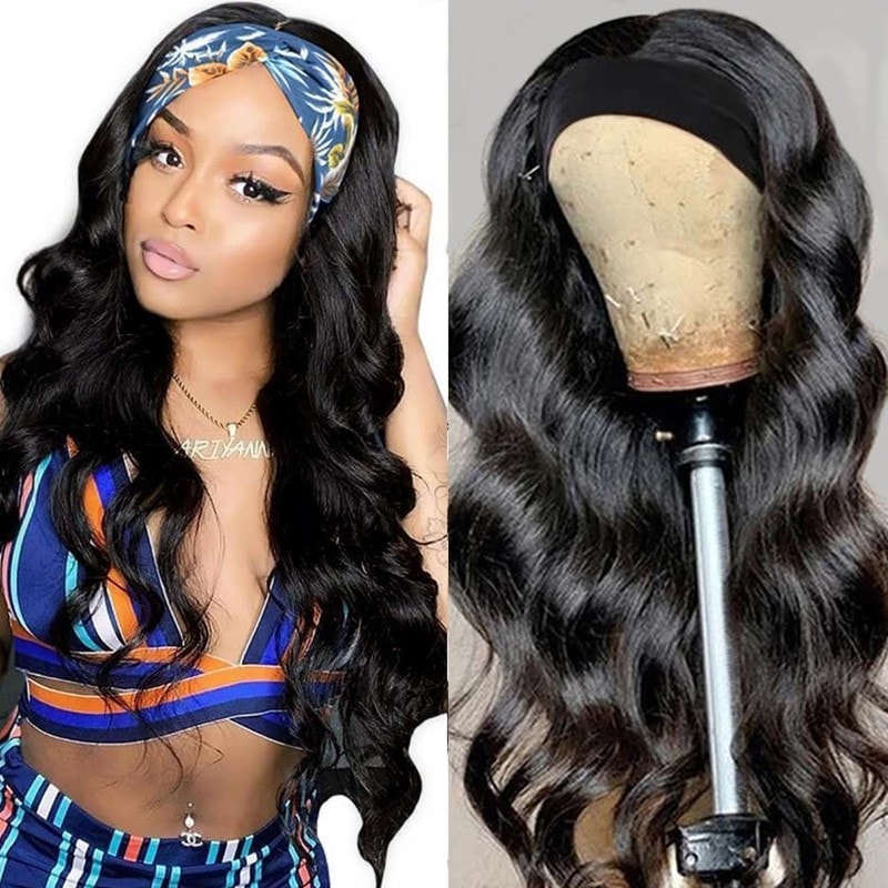 Easy Wear Highlight Colour Headband Wig Band Wig Hair Wigs Human Hair Wigs  Cheap Head Band Wig for Black Women Women Wigs for Women 