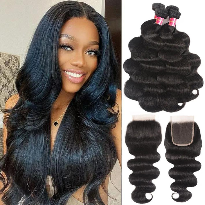 Human hair 4 bundles best sale