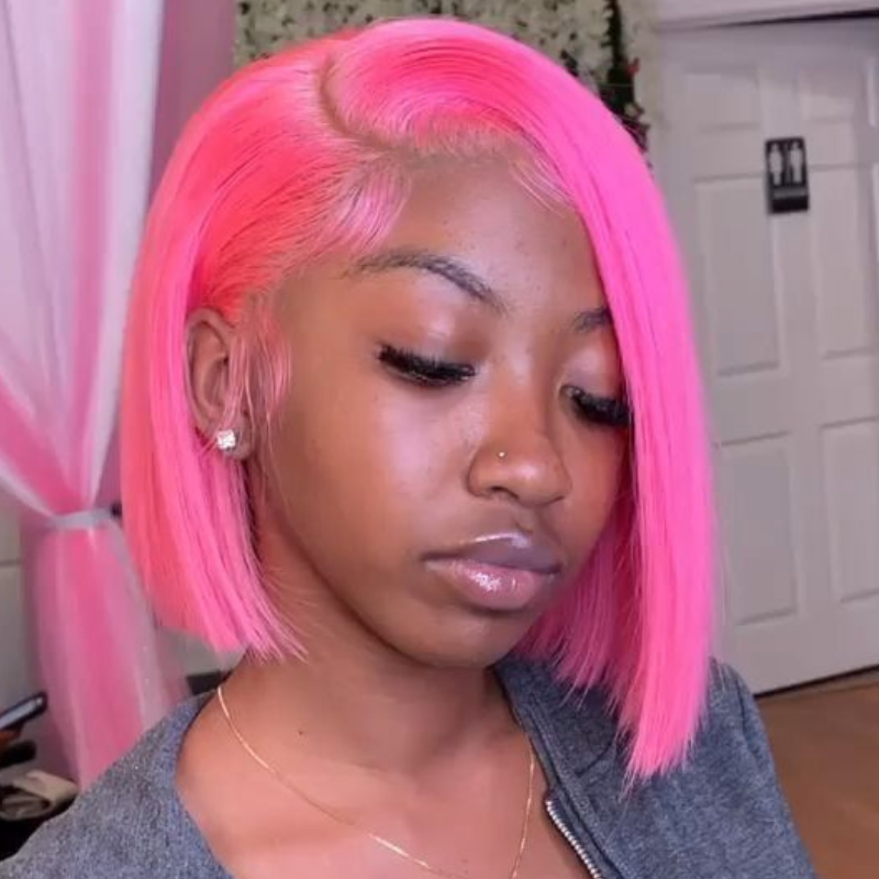 Pink best sale bob wig