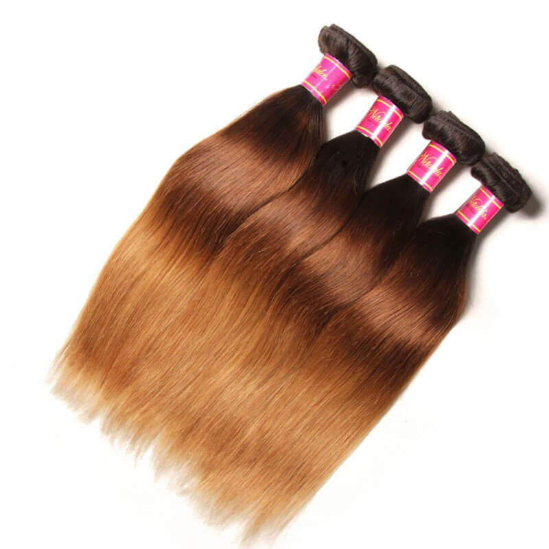 Nadula Cheap Straight Ombre Hair Weave 4 Bundles 3 Tone Color