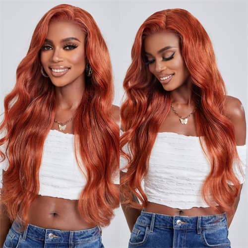 Copper Charm color body wave wig