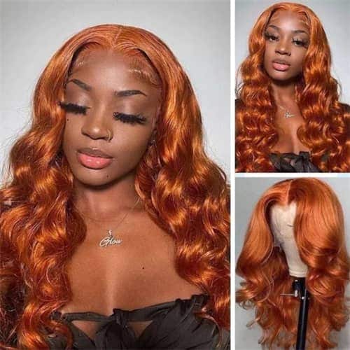 Orange Ginger Body Wave wig