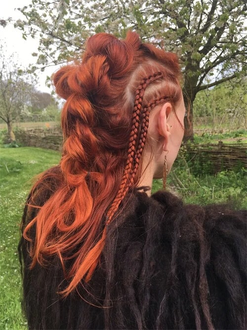 Viking braids red hair