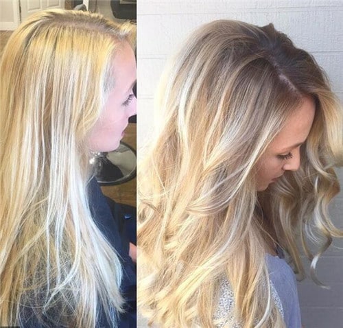 how to blend blonde hair with dark roots