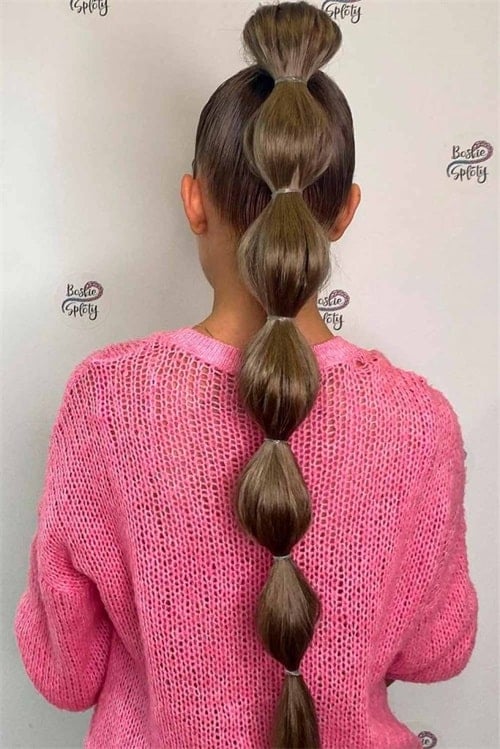 High bubble ponytail