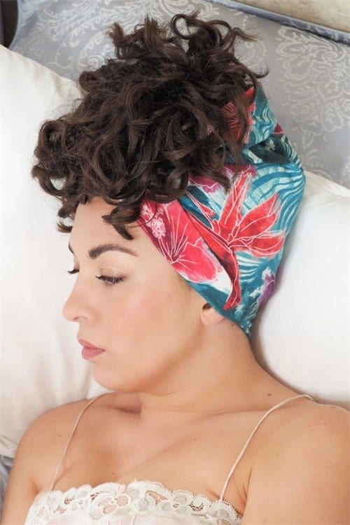I recommend covering your hair in a silk cloth or pillowcase while you sleep to prevent you from waking up with curly or twisted hair. 