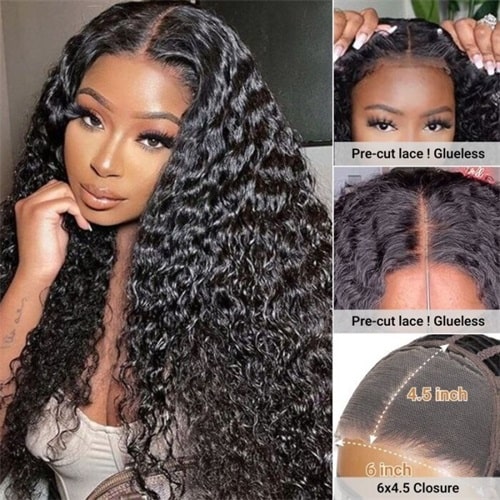 Nadula 7x5 And 13x4 Pre-cut Lace Closure Wigs Water Wave Put on