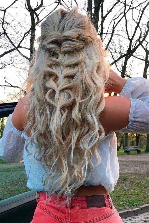 Twisted front French braid hippie hairstyles