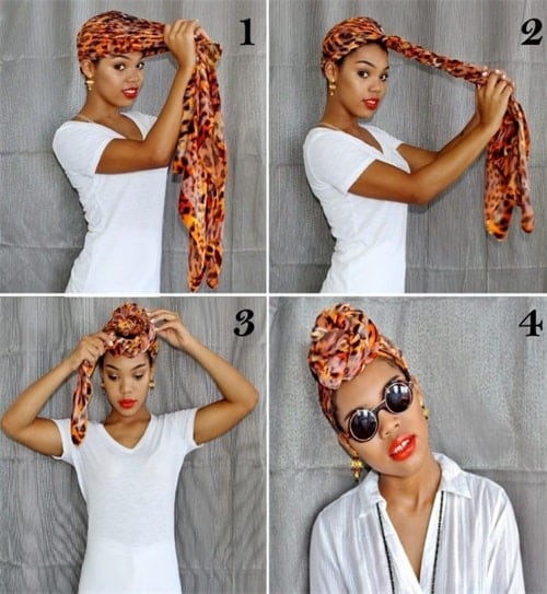 How to wrap your hair in a scarf?