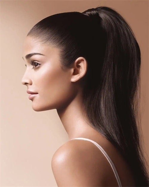 Pull your hair into a high ponytail