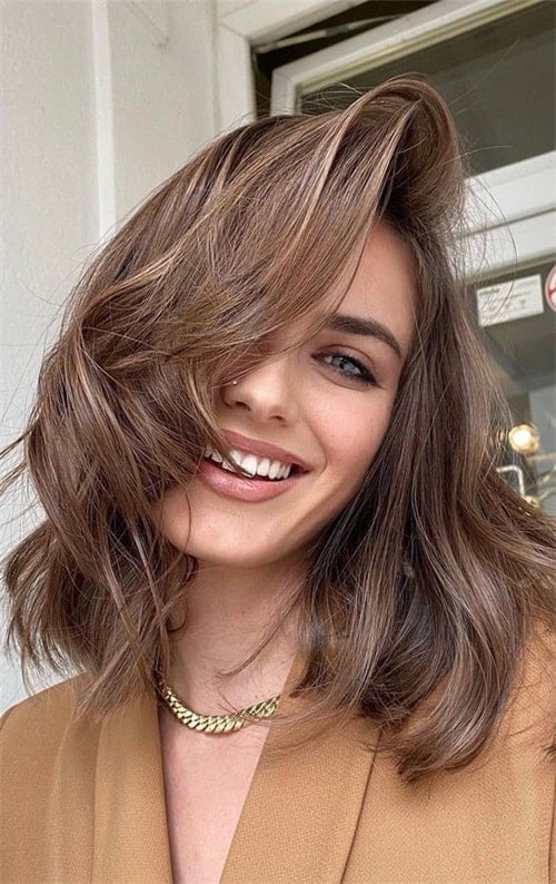 Mushroom brown is a great hair color to consider if you want to cover up gray hair.