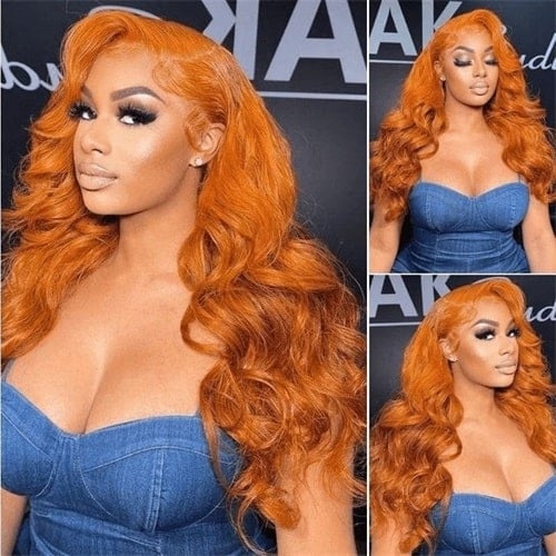 nadula orange ginger body wave lace front wig
