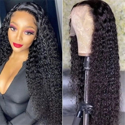 Water wave lace front wigs with curly edges
