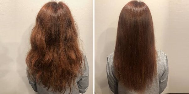 flat iron before and after